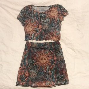 Two piece set from ROMWE. Size M, muli-coloured.